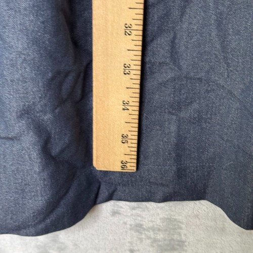 Tahari Dress Womens 6 Blue Twill Button Front Pintuck Waist Short Sleeve Stretch - Picture 12 of 12
