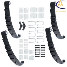 7000lb Tandem Trailer Axle Suspension 3500lb 6 Leaf Spring & Ubolt / Hanger Kit