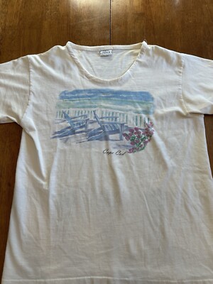 Vintage 90s Women s Cape Cod T Shirt Medium Single Stitch Beach