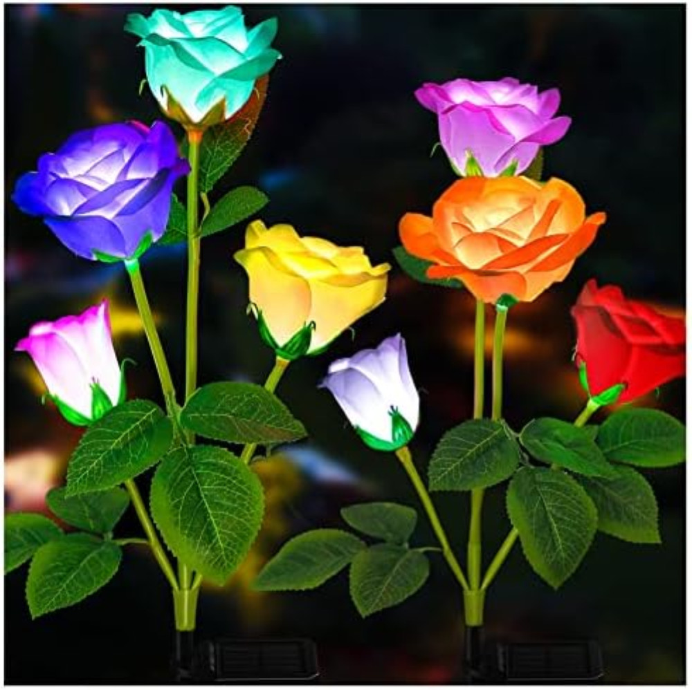 Rose Solari Magiche per Giardino - Luci LED da Sogno per Esterni