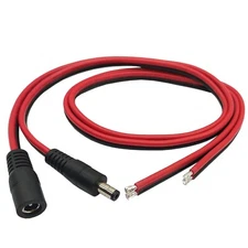 1Pair DC Power Cable Male Female Connector CCTV Camera Pigtail 5.5 x 2.5mm 14AWG