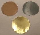 Shiny Foil - Gold - Silver - Bronze Certificate / Company Seals - 41mm