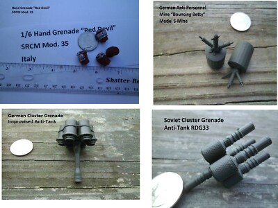 LF01 LH06 LG09 WWII TOY Grenade / Explosive comp w Dragon and other 12 in figure