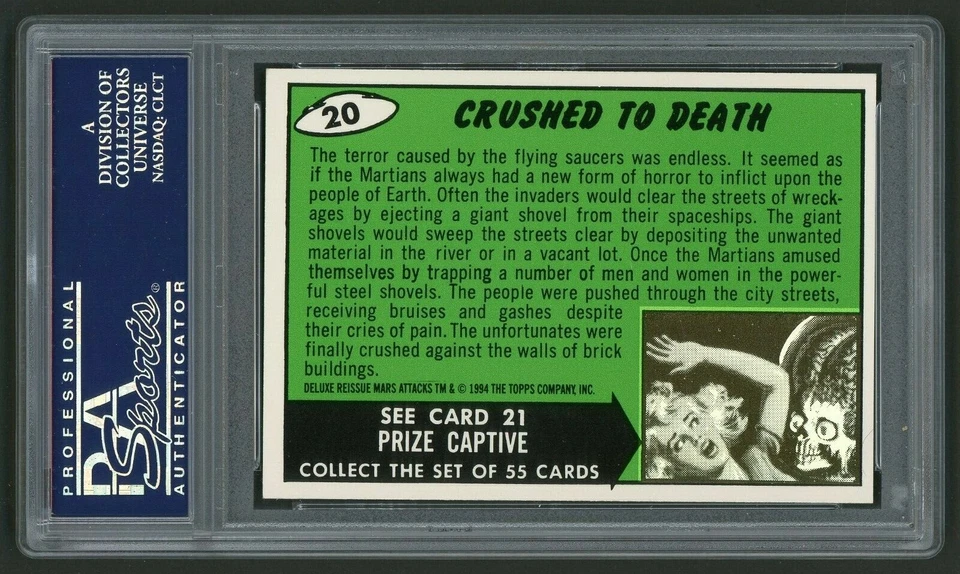 1994 Topps Mars Attacks Archives - 1st Day Issue #20 Crushed to Death PSA 8 - Image 4 of 4