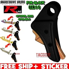 AGGRESSIVE ARMS BLACK COPPER TRIGGER STAINLESS GL0CK 17 19 26 43x GEN 1 2 3 4 5