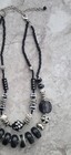 LOVELY 2 TONE BEADED STATEMENT NECKLACE MULTI STRAND CHUNKY GLASS  LUCITE BEADS  — photo 6