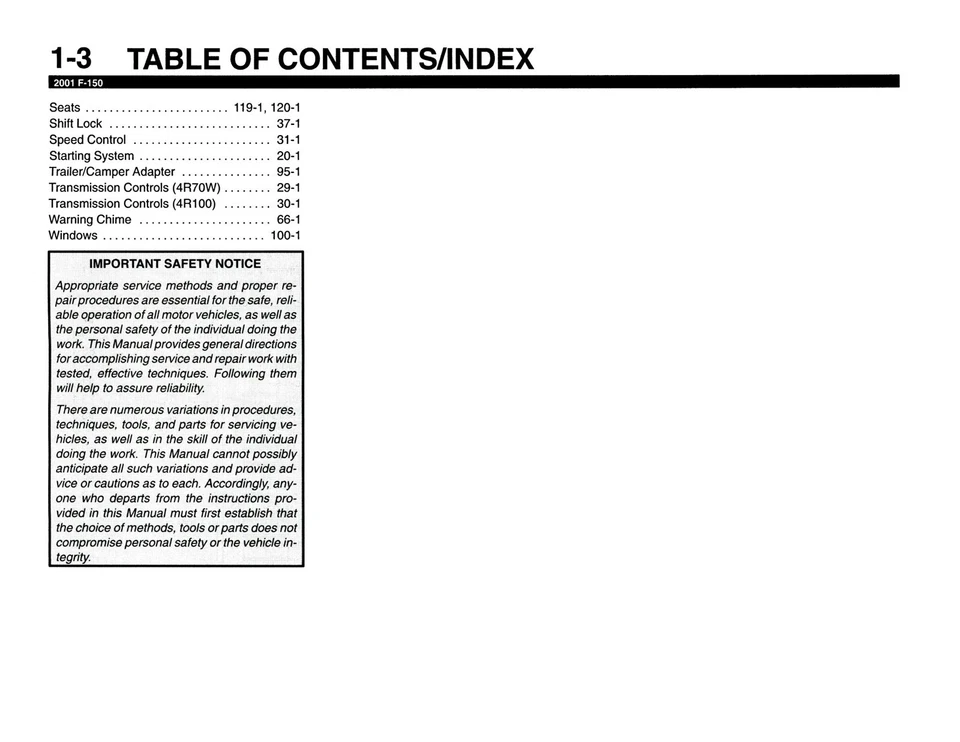2001 年福特 F-150 卡车接线图手册 — 第 4/4 张图片