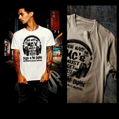 Hip Hop t-shirt Street Hustle NYC BK MC 90s New York rap legend white tee