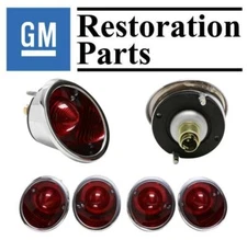 1963-1967 Corvette Tail Light Set 4 Red Lens GM Restoration Made USA Trim Parts