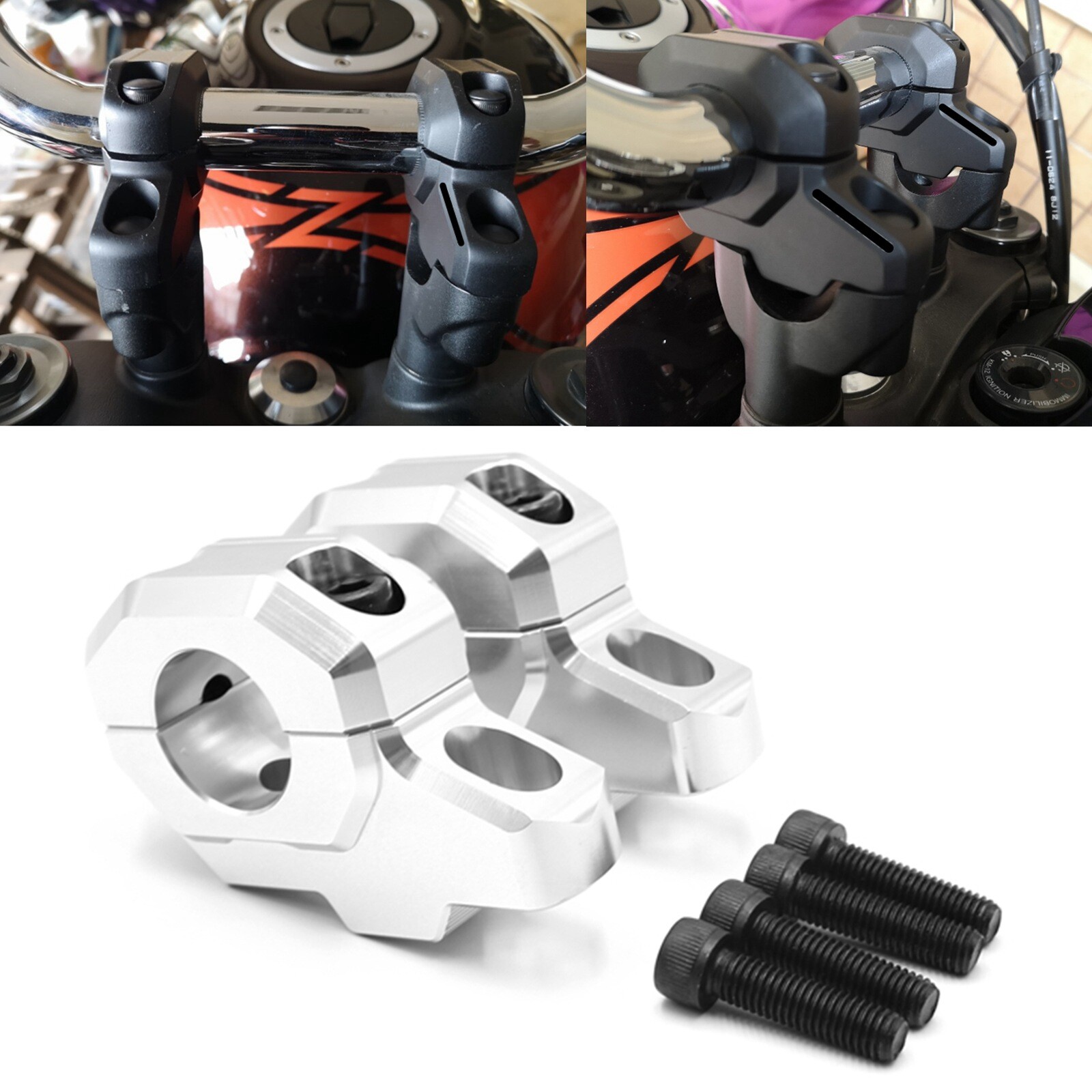 Handlebar Mount Riser Clamp Handle Bar For Kawasaki Z900C Z900RS 2017