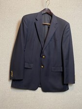 Ralph Lauren Blazer Blue Navy Gold Buttons Sport Coat Size 42R 100 Wool Read 