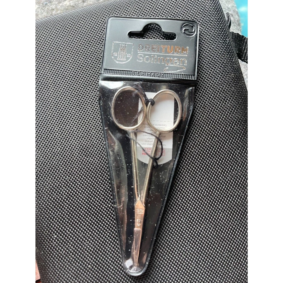 Discontinued New Embroidery Scissors Solingen Germany & Case 4" Dreiturm NOS - Image 2 of 4