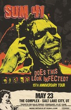 SUM 41 "DOES THIS LOOK INFECTED?" 2018 SALT LAKE CONCERT TOUR POSTER - Punk Rock
