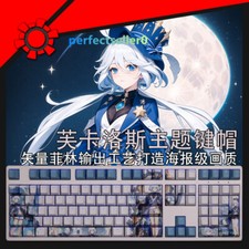 Genshin Impact Furina Keycap Button PBT Cherry MX Sublimation 108 Keys Xmas Gift