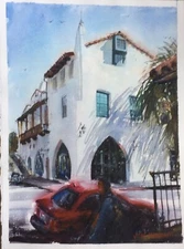 Watercolor Original Painting "Santa Barbara, California"  11" x 15" NOT A PRINT