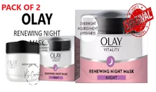 Olay Vitality Renewing Night Mask Overnight Nourishment&Firmness 1.7oz LOT OF 2