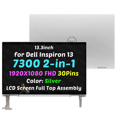 13.3in for Dell Inspiron 13 7300 2n1 P124G P124G001 LCD Screen Assembly(Silver)