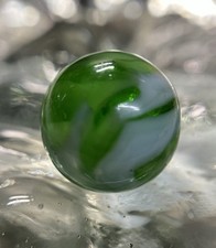 Vintage Akro Agate Green Slag Marble .61 Mint