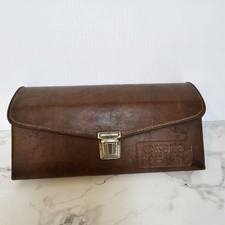 Vintage Leather Cassette Hide Away Organizer With Six Cassettes, See Photos