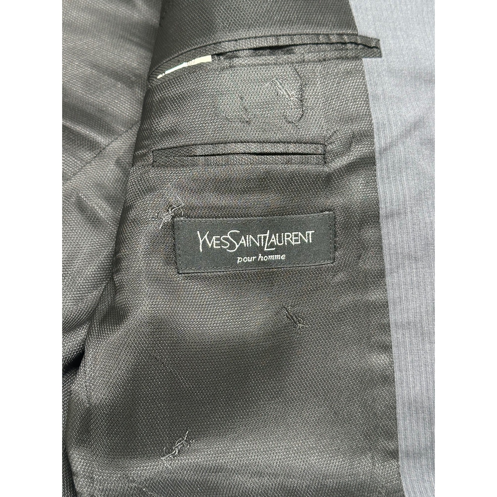 Giacca tuta Yves Saint Laurent uomo US 42 grigio cappotto sportivo blazer 100% lana lavoro