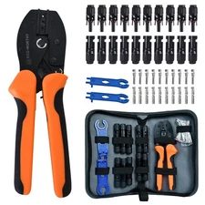Solar Crimper Tool Kit 13 PCS Solar Tools - a Crimper, 10 Pairs of Solar Conn...