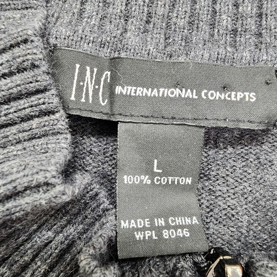 Кардиган на молнии INC International Concepts мужской свитер L серый аргайл хлопок - Изображение 4 из 4