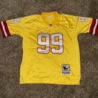 RARE Warren Sapp #99 TAMPA BAY BUCCANEERS YELLOW Mitchell Jersey Men’s 46. VTG