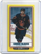 2021-22- OPC CONNOR McDAVID TALL BOY PREMIER YELLOW BORDER PARALLEL CARD