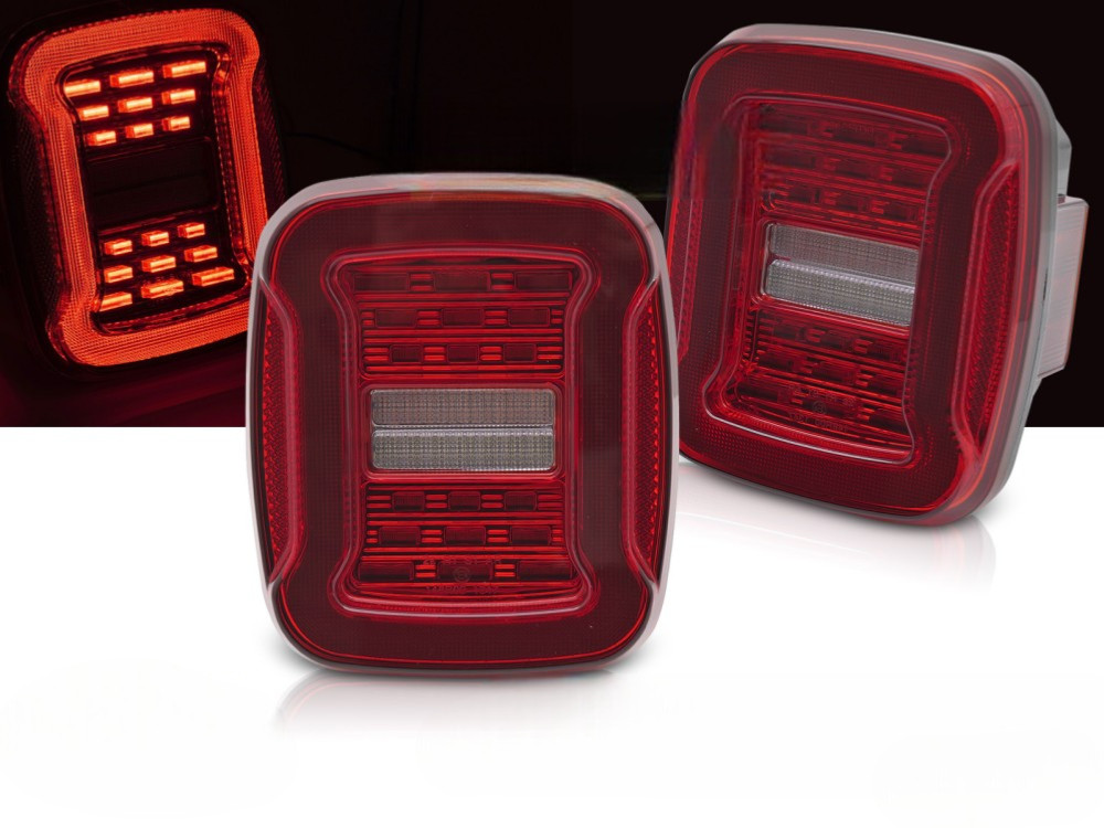 Feux arriere Jeep Wrangler 91-06 FULL LED Dyn finition Rouge Blanc