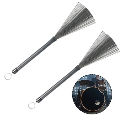 Professional Grade Retractable Drum Brushes 36cm Steel Wire Drumsticks