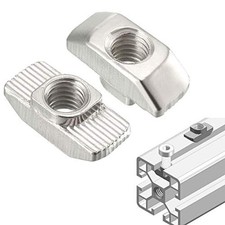 50Pcs 4040 Series M8 T Nuts, T Slot Nut Hammer Head Fastener Nut, Nickel Plat...