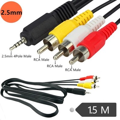 10pcs 2.5mm Mini Stereo Aux Plug To 3 RCA Male Adapter AV Audio Video Cable 5ft