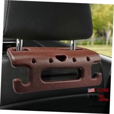 Car Headrest Grab Handle with Hook, Heavy Duty Car Rear Seat Passenger Brown