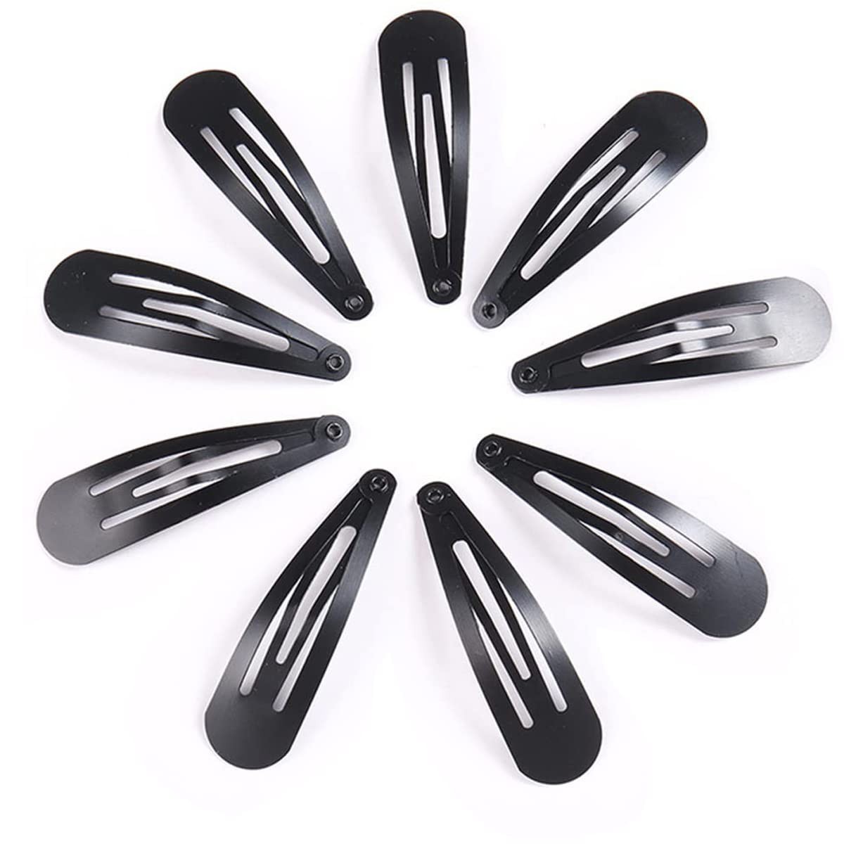12 Pieces Snap Hair Clips for Women, Hair Barrettes 2 Inch Metal Black Hair C...