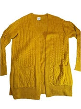 Cozy Co. By Cozy Casual Yellow Mustard Sweater Cardigan Size M/L Women’s
