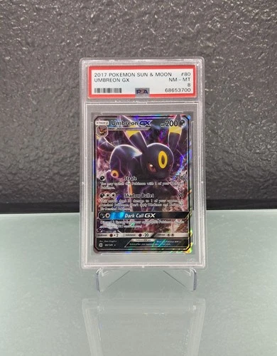 2017 Pokemon Sun & Moon 80/149 Umbreon GX - PSA 8