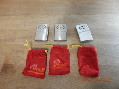 Aladdin Jon-E Hand Warmer Stainless Steel Felt Bag LOT OF 3 Vintage
