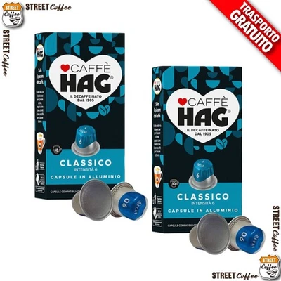 50 100 200 ... 500 Capsule Caffè Decaffeinato HAG Classico Compatibile Nespresso