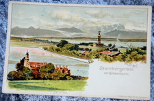 66419 Cartolina Barocco Jolus Lago Con Bismarckturm Bernried Vista A Chiesa Berg
