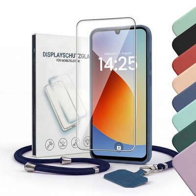 Handyhülle für Xiaomi Redmi A7 Pro Handykette Band Kordel Case Cover mit 9H Glas