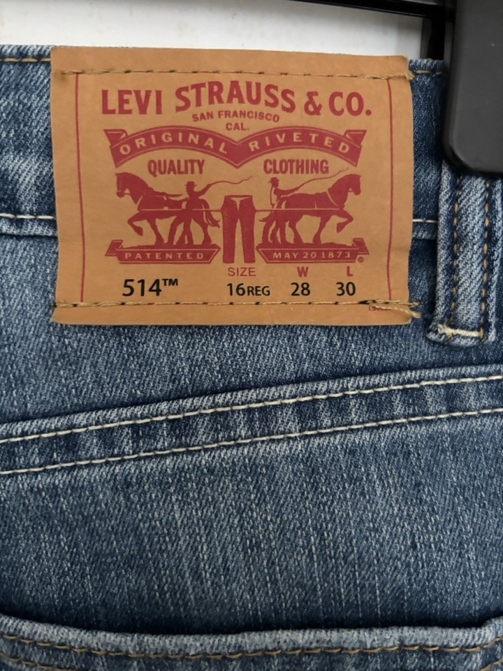 Levi’s 514 Jeans Age 16 W28 L30 Straight Fit Blue Denim | eBay UK
