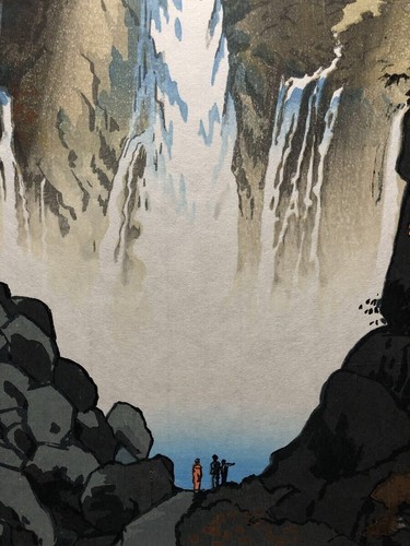 Kegon Falls Nikko by Kasamatsu Shiro Japanese Woodblock Print Autumn Landscape - Picture 9 of 10