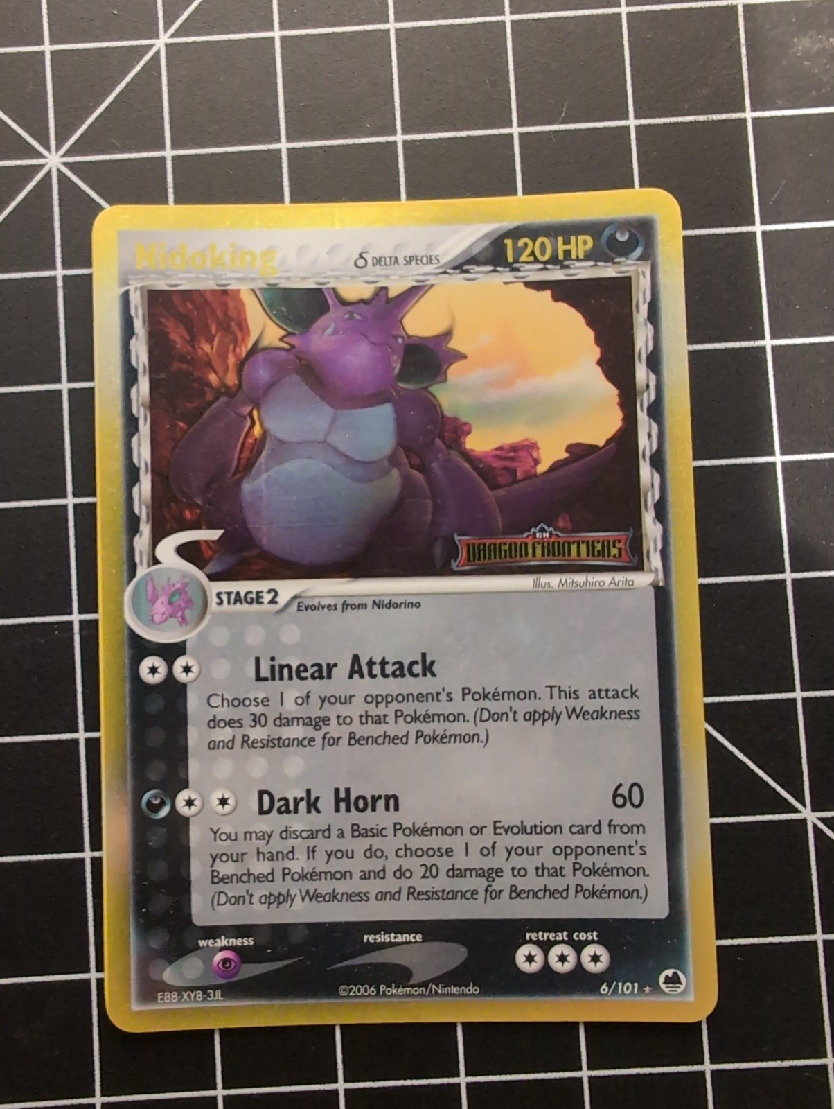 Pokémon Nidoking TCG Reverse Holo Rare Stamped EX Dragon Frontiers Card 6/101 LP