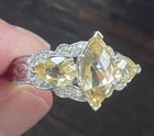 Generations 1912 14k WG Yellow Beryl Diamond Ring Estate Vintage Weinman Bros. — photo 10
