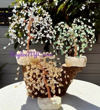 Wholesale Lot 3 Pcs Weeping Willow Tree With Angel Aura Base Crystal Healing