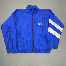 Golds Gym Jacket Mens Large Blue Nylon Windbreaker Made in USA Vintage