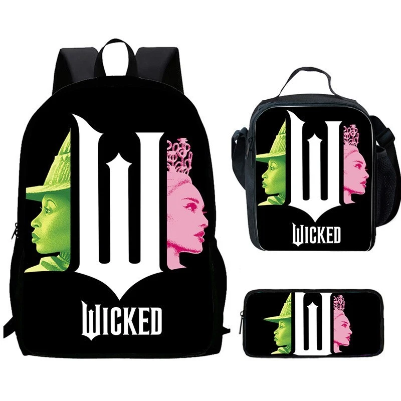 Girls Wicked The Witch Backpack Set, Cute for Boys Girls