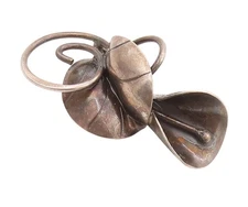 925 Sterling Silver Vintage Brooch Dark Tone Gilded Leaf & Branch Pin  BP11888