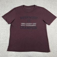 Travis Mathew Shirt Mens M Red Bushwood CC Caddy Day Tournament Short Sleeve