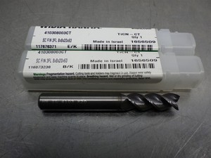 2 NEW! Widia Hanita Carbide 8mm 3FL End Mill 8mm SHK 20mm LOC 410308003CR